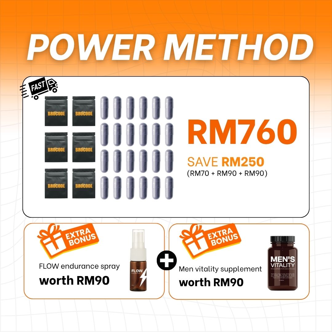 Power Method (24 capsules + Men's Vitality + Flow Endurance Spray)